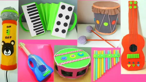 ¡Haciendo instrumentos musicales caseros con materiales reciclados!